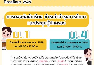 การมอบตัวนักเรียนระดับชั้น ม.1 และ ม.4